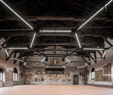CN10architetti New installation in the Sala delle Capriate, Palazzo della Ragione, Bergamo Alta

