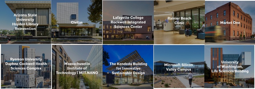 The ten winners of the AIA COTE® Top Ten Awards 
