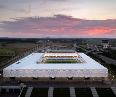 gmp designs Stade de Luxembourg sports stadium with strong visual identity
