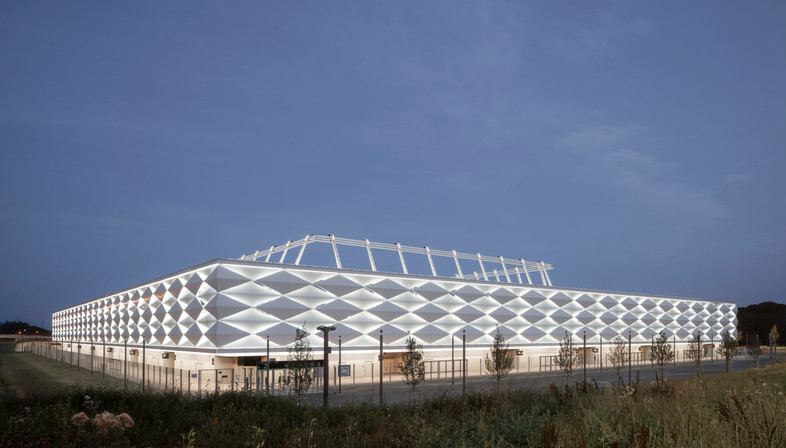 gmp designs Stade de Luxembourg sports stadium with strong visual identity
