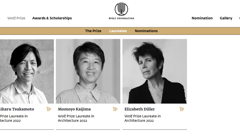 Three winners of the 2022 Wolf Prize in Architecture 

