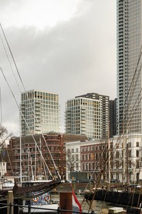 KAAN Architecten designs mid-rise towers for De Zalmhaven residential complex in Rotterdam

