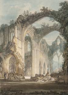JMW Turner -  The Chancel and Crossing of Tintern Abbey
