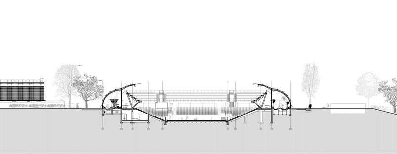 Marc Mimram has designed the new tennis court at Roland Garros in Paris
