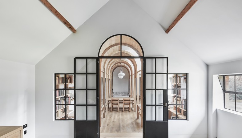Crawshaw Architects: The library, Stanbridge Mill Farm, Dorset
