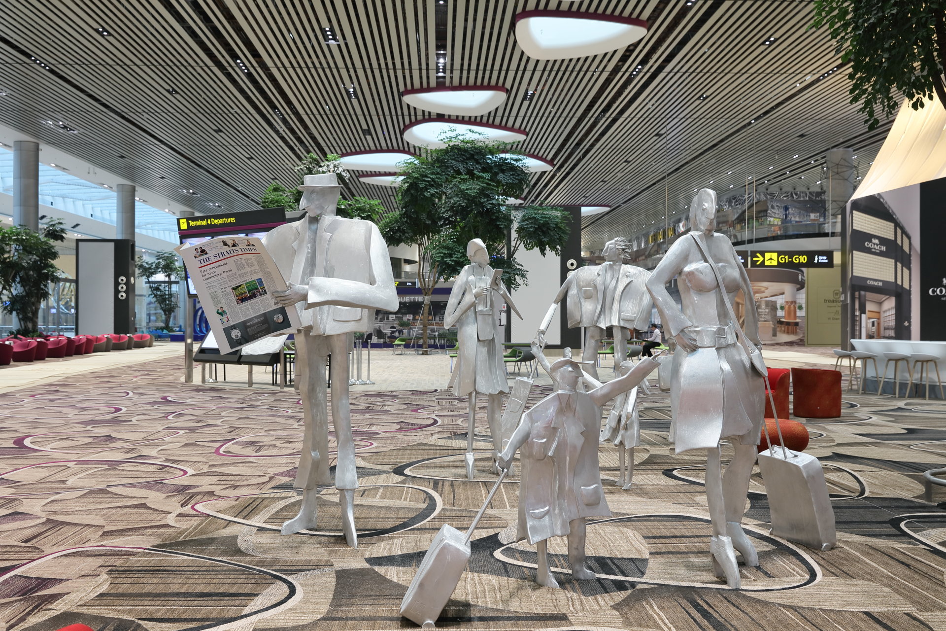 Чанги знак чанг. Аэропорт Чанги скульптуры. Сингапур аэропорт 2022. Скульптуры аэропорта Чанги Сингапур. Сингапур 4 терминал аэропорт.