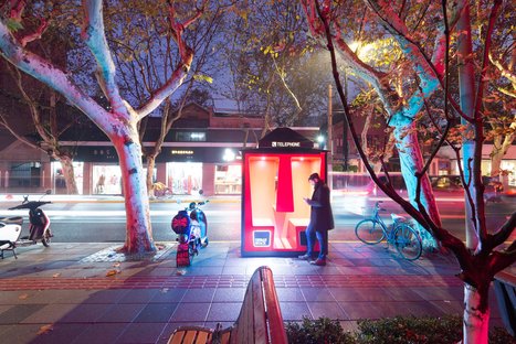 The Orange Phone Booths in Shanghai by 100architects