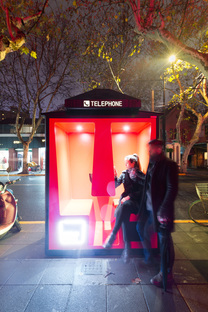 The Orange Phone Booths in Shanghai by 100architects