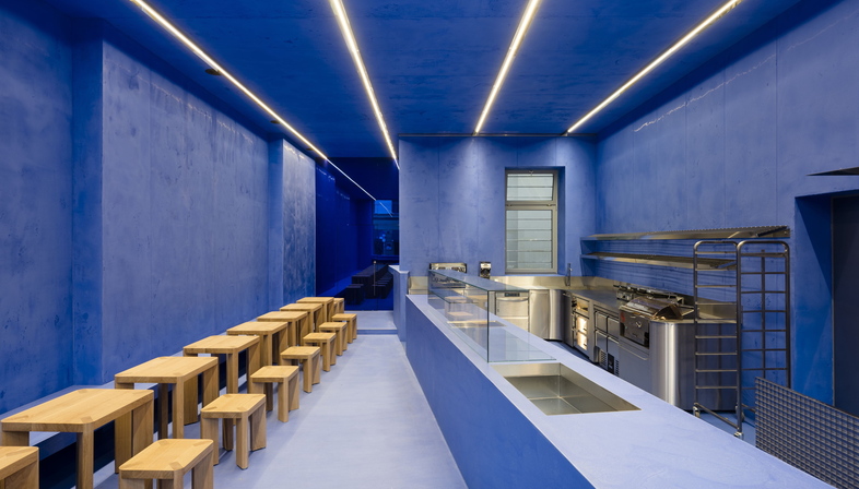 Gonzalez Haase AAS architecture firm designs Aera, a bakery in Berlin-Mitte, in Germany 