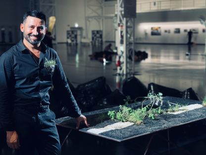 Eco-social artist Luca Gnizio at the Italian Pavilion for Expo 2020 Dubai
