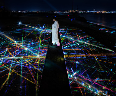 Light and prisms for an installation by Hakuten Creative in Sarushima
