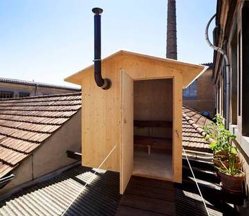 A sauna on the rooftops of Geneva. Bureau A.
