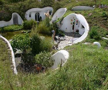 Free-form organic design. Earth houses.
