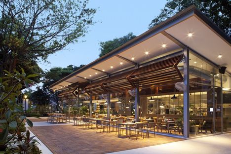 Café Melba, Singapore. Surrounded by greenery in the city.
