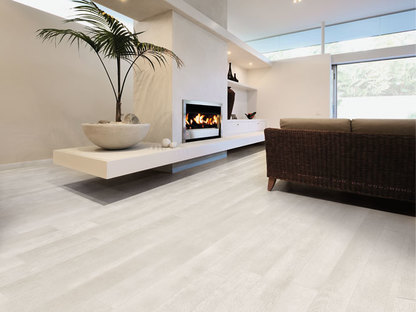 Wood effect floor tiles for imagining new interiors 