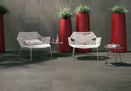 Nature and technology appear on Geologica porcelain stoneware surfaces
