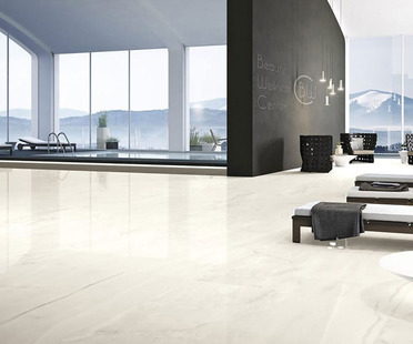Marble effect floors in the large Maximum GranitiFiandre size
