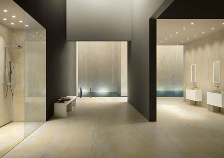 Marble, stone, resin and cement effects: ceramics from Fiandre and Aqua Maximum 
