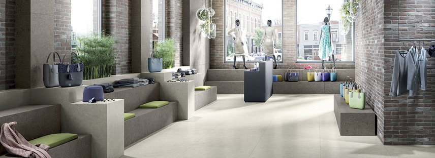 Harmony and naturalness: Maxfine Walk On and Cluster cement-effect maxi-slabs 

