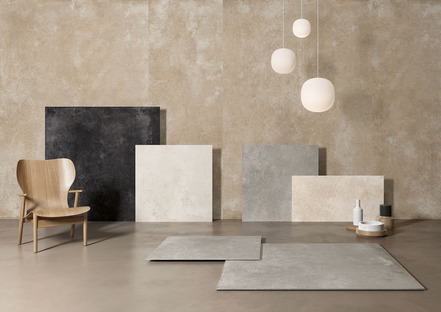 CON.CREA. concrete and resin-effect tiles for contemporary, minimalist style
