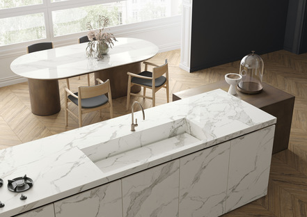 Bright, white and welcoming: the SapienStone Calacatta countertop for the kitchen of 2020
