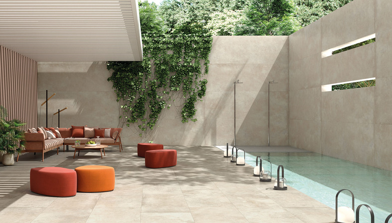 FMG high-tech ceramic surfaces for outdoor use: benefits and beauty, for public and private spaces
