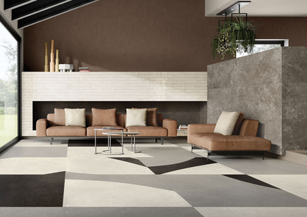 Elementi by Iris Ceramica: surface coverings inspired by the primordial nature of stone, earth and lava
