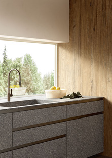 Timeless beauty and innovation: Sapienstone kitchen countertops in the style of Venetian terrazzo
