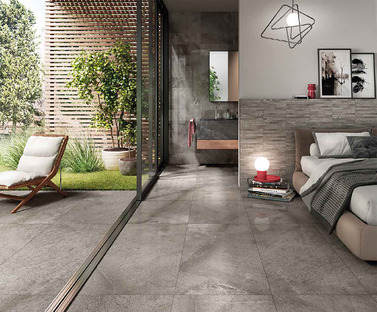 Versatile, evocative Blast ceramic slabs for indoor and outdoor use 
