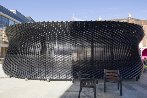 
	“The Bolt” skin-like wooden pavilion for Shinola by Giles Miller Studio

