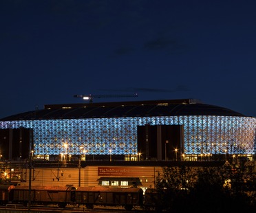 Micro-perforated façade for the high-tech Friends Arena by Berg, C. F. Møller and Krook & Tjade


