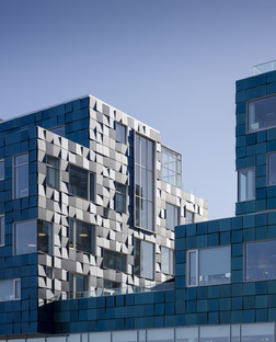 Copenhagen International School with solar panels by C.F. Møller Architects
