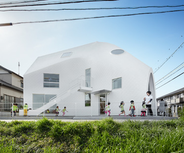 MAD builds a kindergarten in Okazaki out of timber and asphalt shingles
