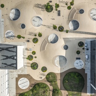 Concrete shells form the hills of COBE’s Karen Blixen Square 
