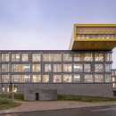 The Lego campus is made of glass, aluminium and stone 
