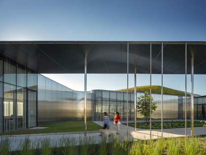 Springdale Library by RDHA incorporates photosensitive components in the glass facade