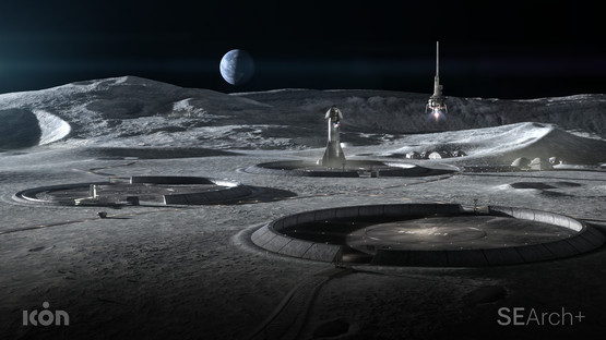 3d printable buildings for living on the moon by BIG, ICON and SEArch+
