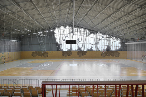 A trellis structure for Enota’s Podčetrtek Sports Hall 
