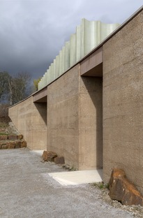 Layered concrete and wood for the Yorkshire Sculpture Park by Feilden Fowles Architects
